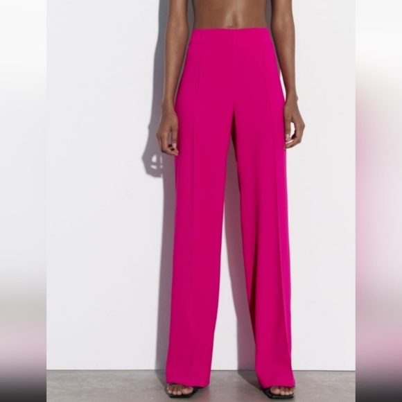 Zara Pants - Zara Pink Women's Wide-Leg Pants